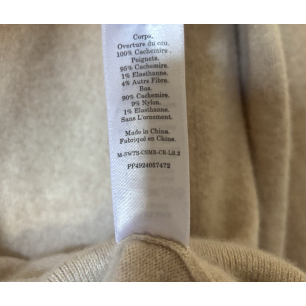Everlane Sweater Medium Beige Crew Neck Cashmere Blend Womens - Picture 5 of 6